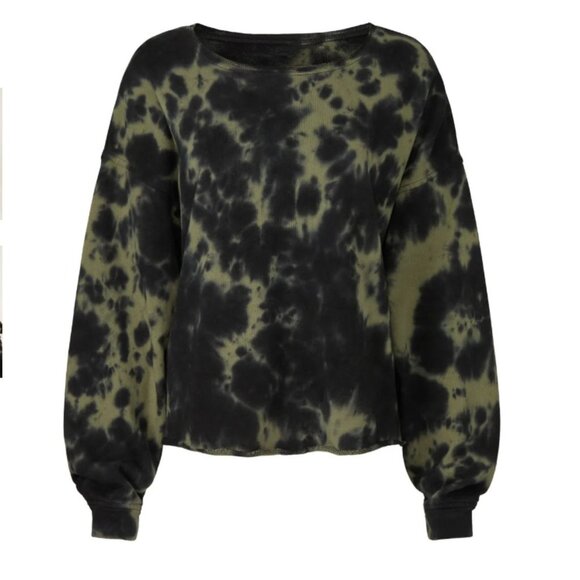 Sanctuary Perfect Tie-Dye Sweatshirt in green size L/XL - Picture 4 of 8